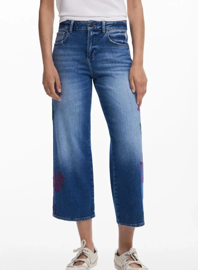 ديسيجوال جينز كولوت المطرز